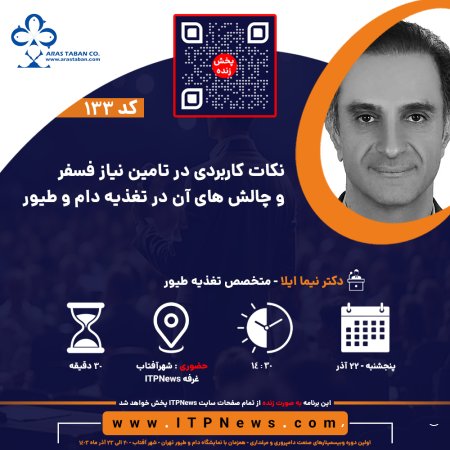 نکات کاربردی در تامین نیاز فسفر و چالش های آن در تغذیه دام و طیور - دکتر نیما ایلا - روز سوم - اولین دوره وبیسمینار صنعت دامپروری و مرغداری